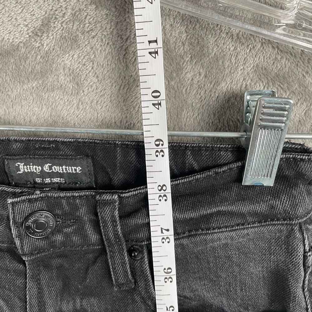 Juicy Couture Venice Straight Leg Jeans Womens 25 Black Wash Y2K Whimsygoth Dark - Picture 7 of 9